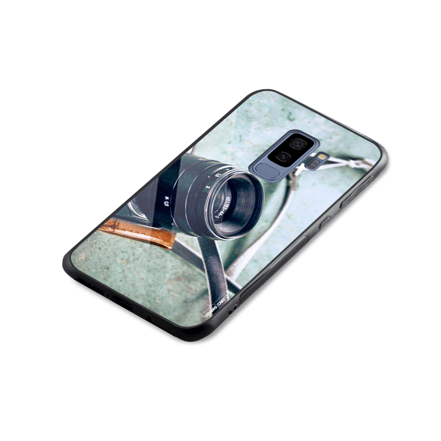 Leather Camera Lens Glass Back Case for Galaxy S9 Plus