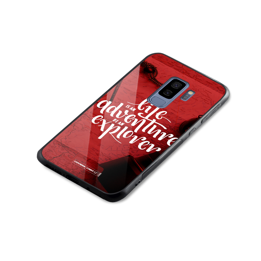 Life Adventure Explorer Glass Back Case for Galaxy S9 Plus