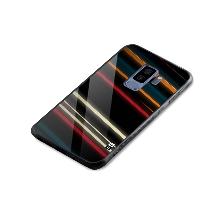 Light Diagonal Stripes Glass Back Case for Galaxy S9 Plus