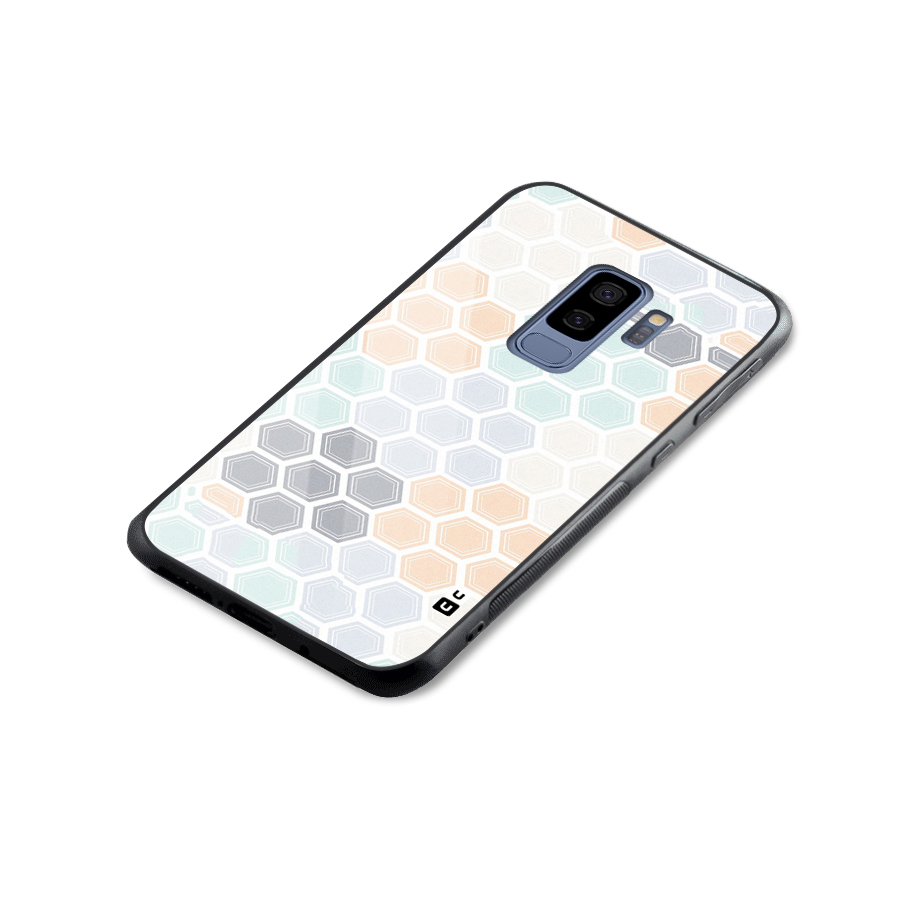 Light Hexagons Glass Back Case for Galaxy S9 Plus