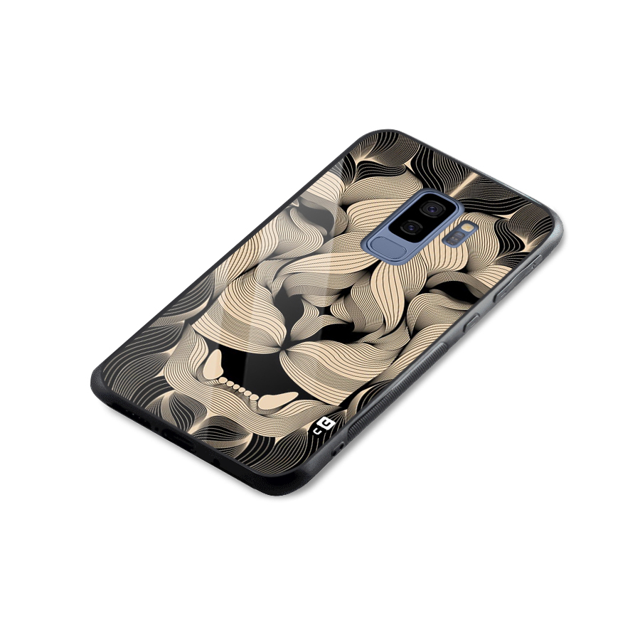 Lion Shape Design Glass Back Case for Galaxy S9 Plus