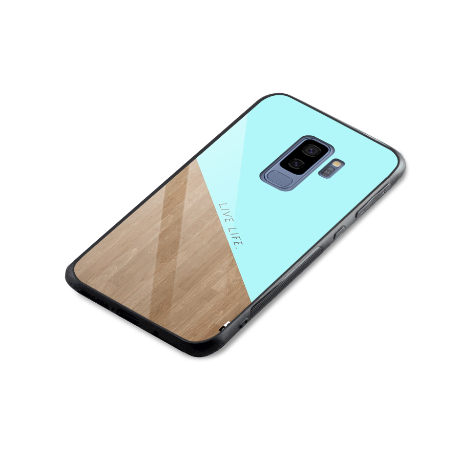 Live Life Glass Back Case for Galaxy S9 Plus