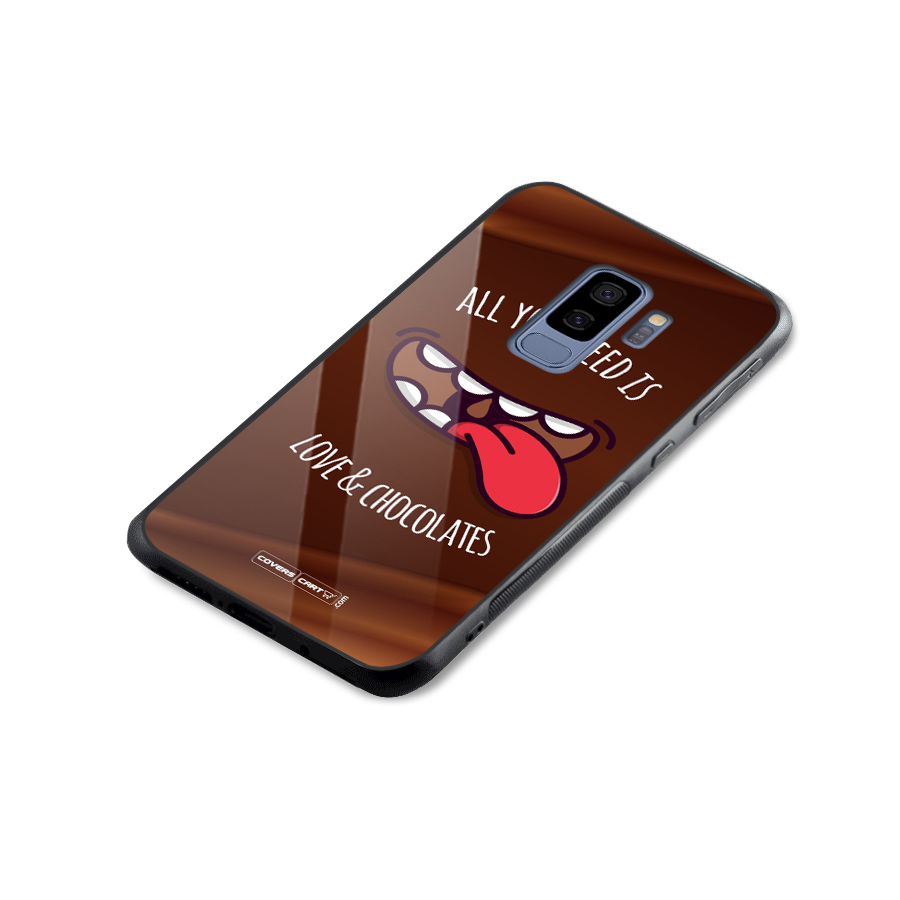 Love and Chocolates Glass Back Case for Galaxy S9 Plus