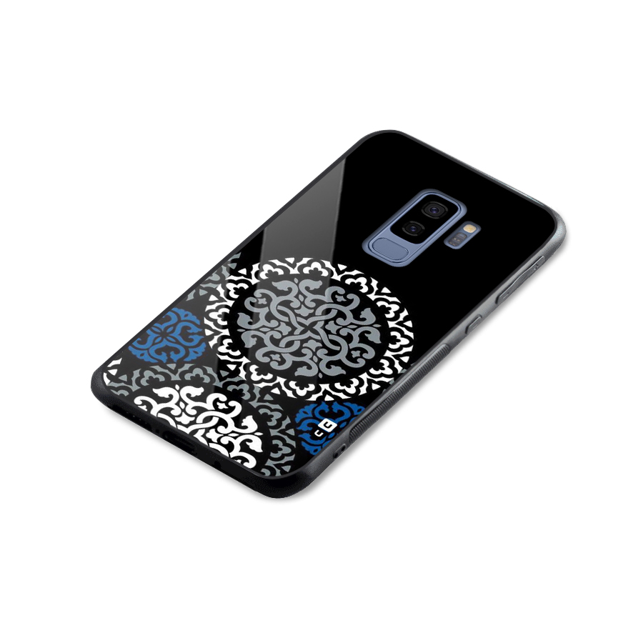 Mandala Circle Pattern Glass Back Case for Galaxy S9 Plus