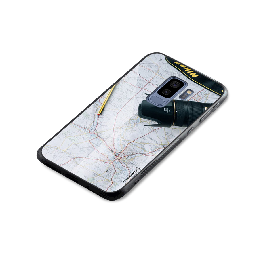 Map And Camera Glass Back Case for Galaxy S9 Plus