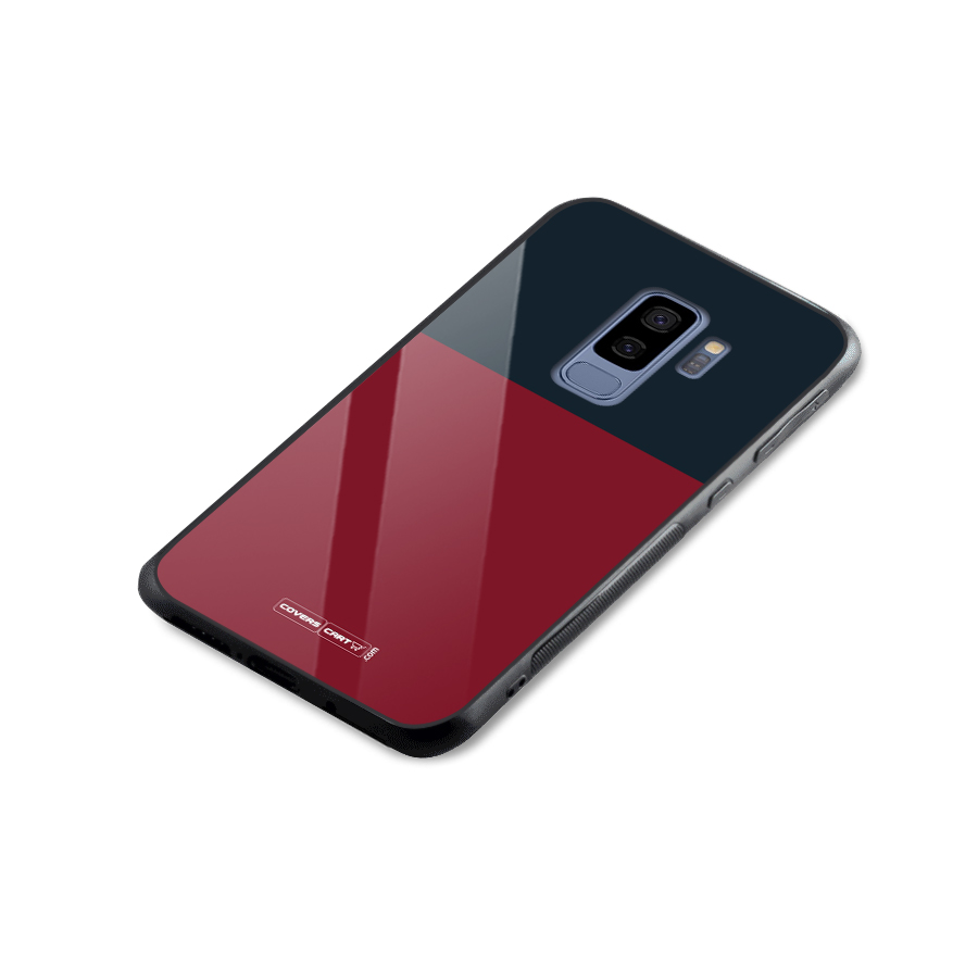 Maroon and Navy Blue Glass Back Case for Galaxy S9 Plus