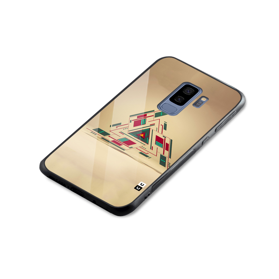 Maze Triangle Glass Back Case for Galaxy S9 Plus