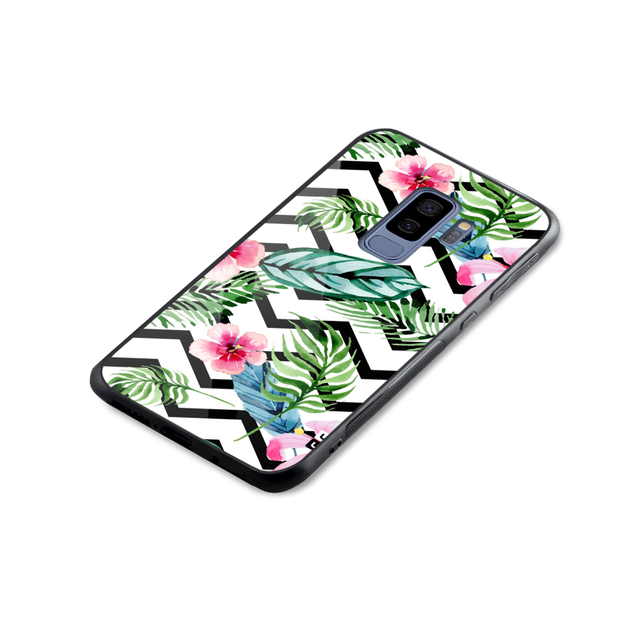 Modern Flowers Glass Back Case for Galaxy S9 Plus