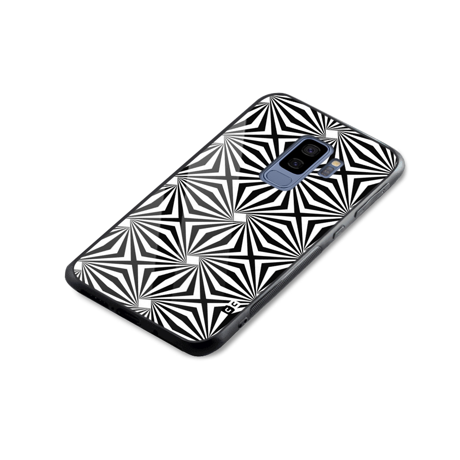 Monochromatic Swirls Glass Back Case for Galaxy S9 Plus