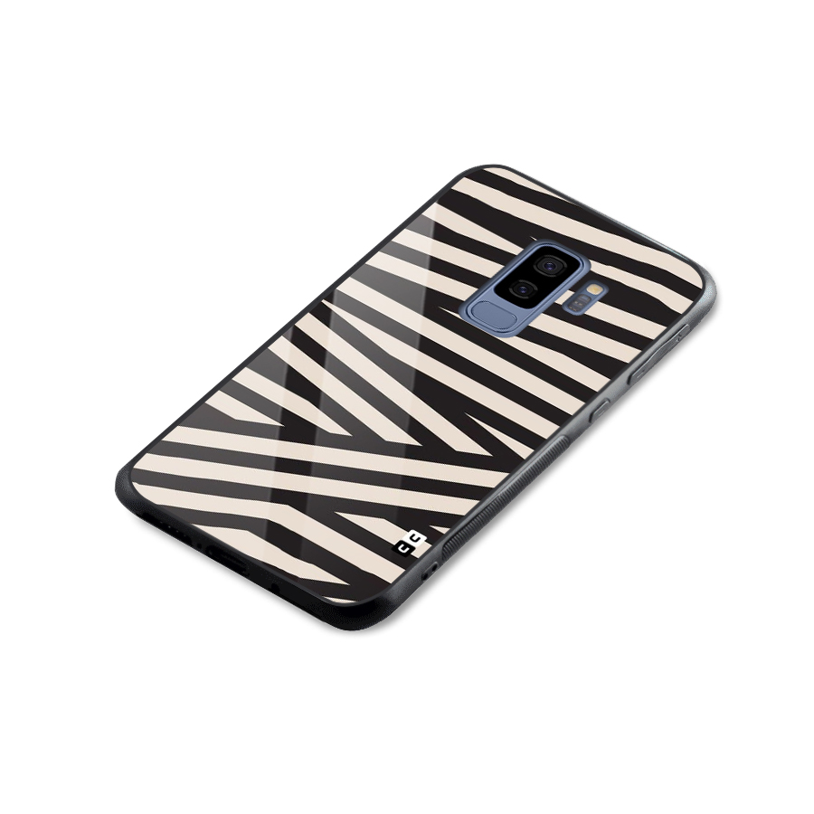 Monochrome Lines Glass Back Case for Galaxy S9 Plus