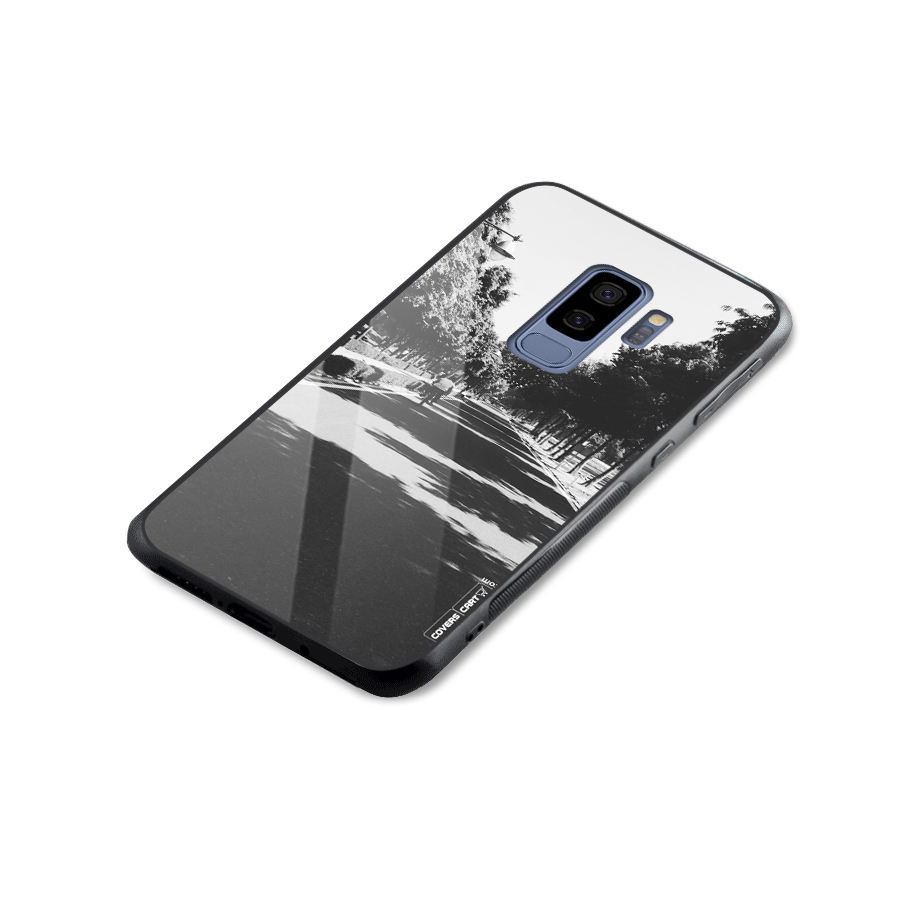 Monochrome Path Glass Back Case for Galaxy S9 Plus