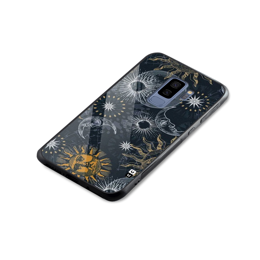 Moon And Sun Glass Back Case for Galaxy S9 Plus