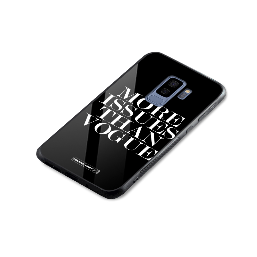 More Issues than Vogue (Black) Glass Back Case for Galaxy S9 Plus