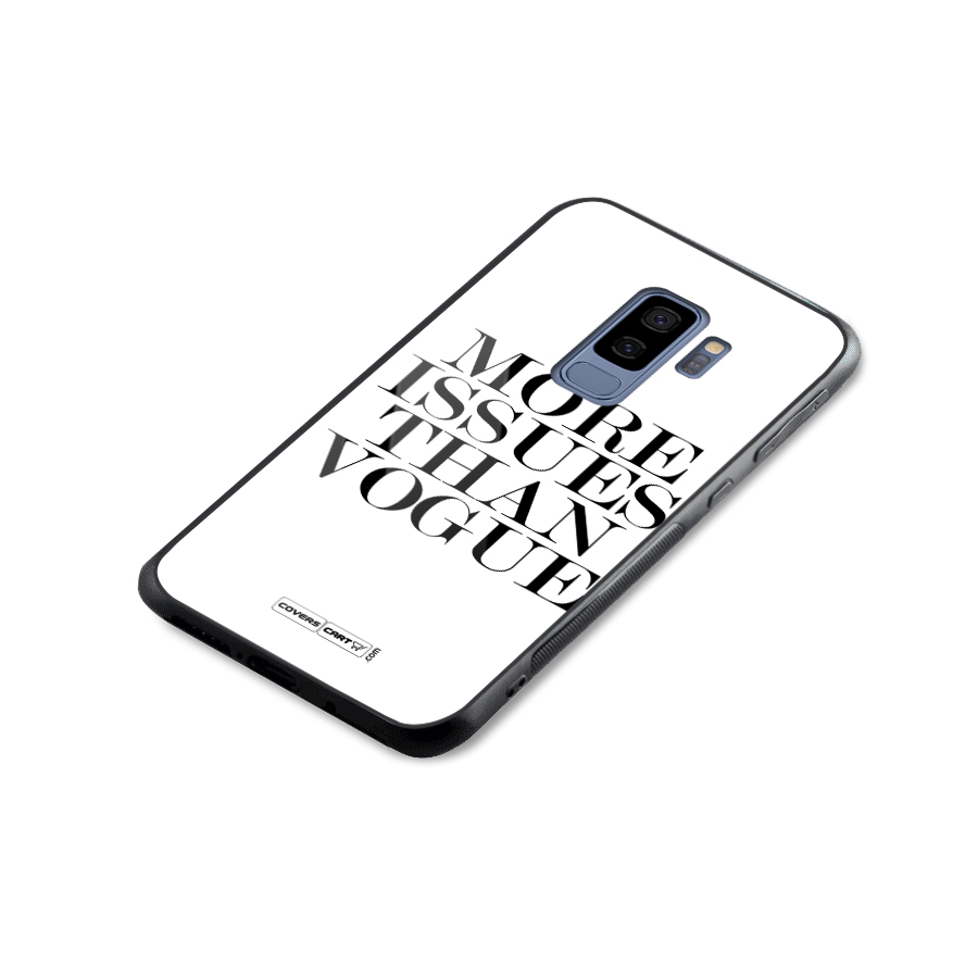 More Issues than Vogue (White) Glass Back Case for Galaxy S9 Plus