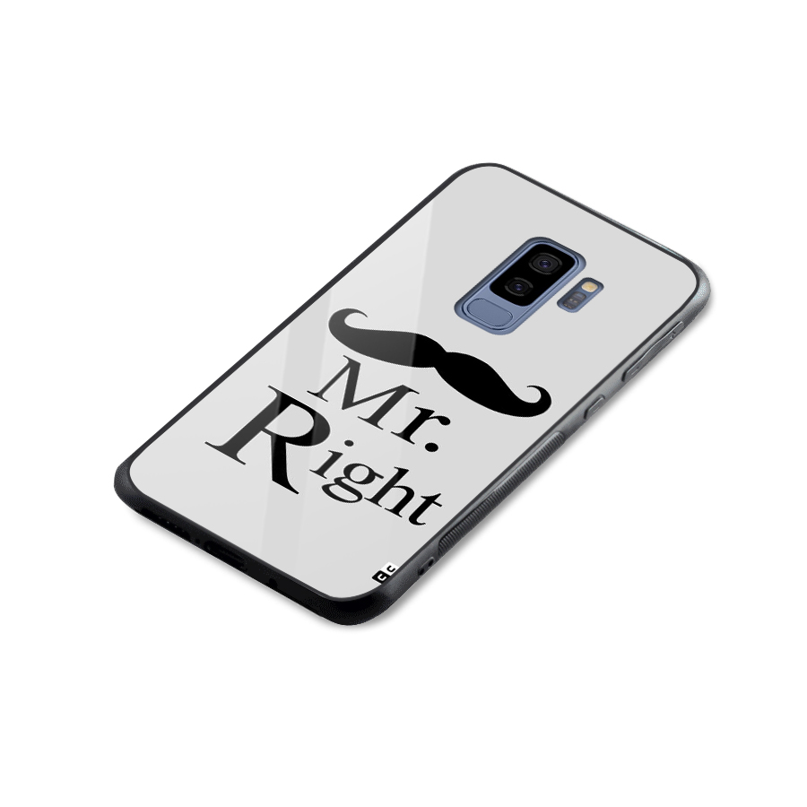 Mr. Right. Glass Back Case for Galaxy S9 Plus