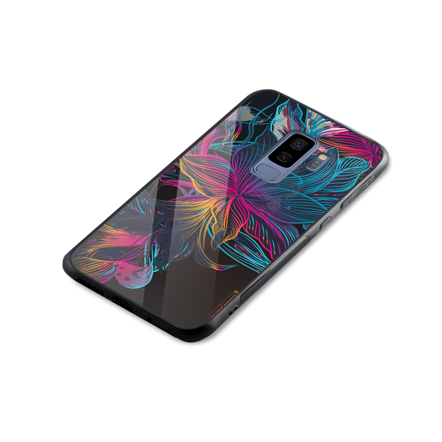 Multi-Colour Flowers Glass Back Case for Galaxy S9 Plus