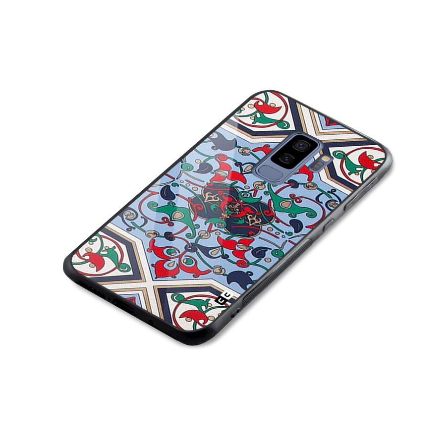 Multi Block Pattern Glass Back Case for Galaxy S9 Plus