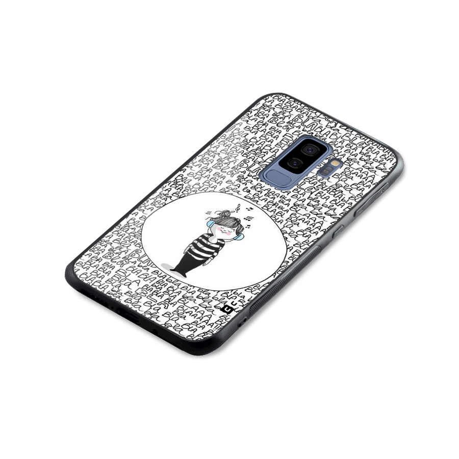 Music And Bla Bla Glass Back Case for Galaxy S9 Plus