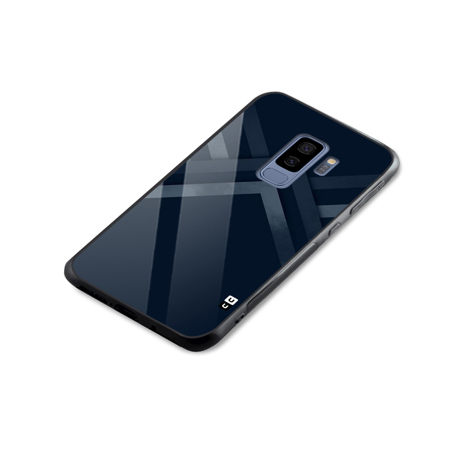 Navy Blue Arrow Glass Back Case for Galaxy S9 Plus