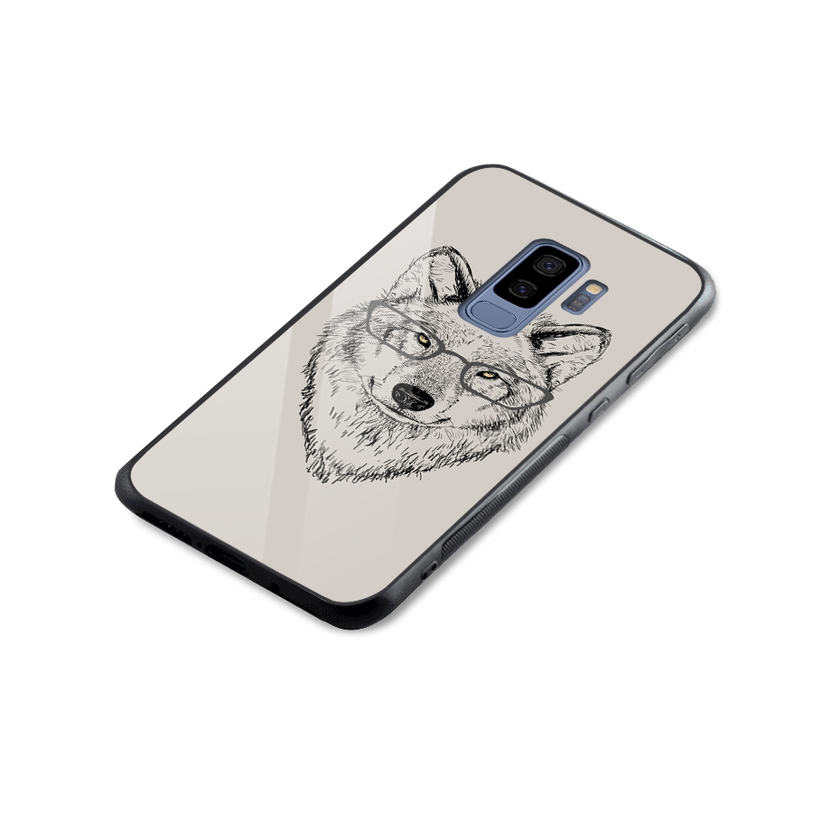 Nerdy Wolf Glass Back Case for Galaxy S9 Plus