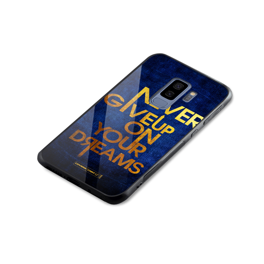 Never Give Up Glass Back Case for Galaxy S9 Plus
