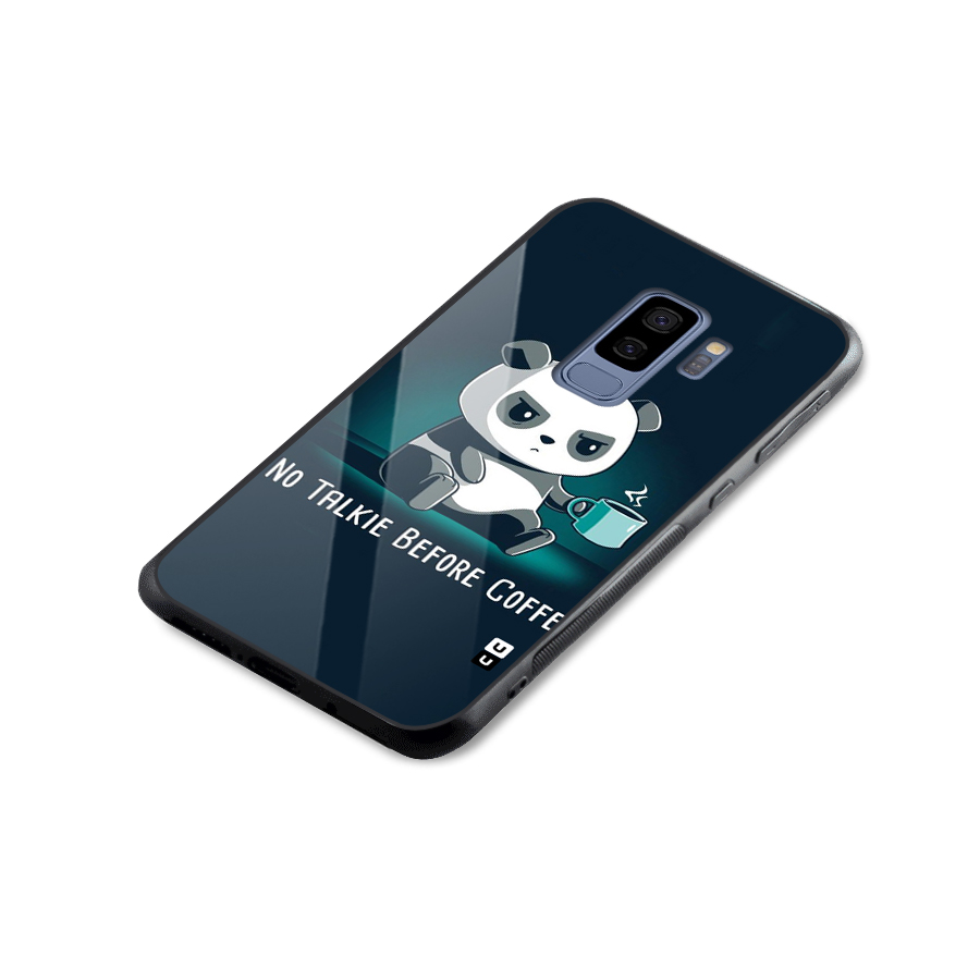 No Talkie Before Coffee Glass Back Case for Galaxy S9 Plus