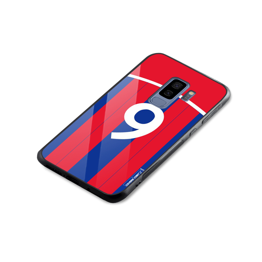 Number 9 Jersey Glass Back Case for Galaxy S9 Plus