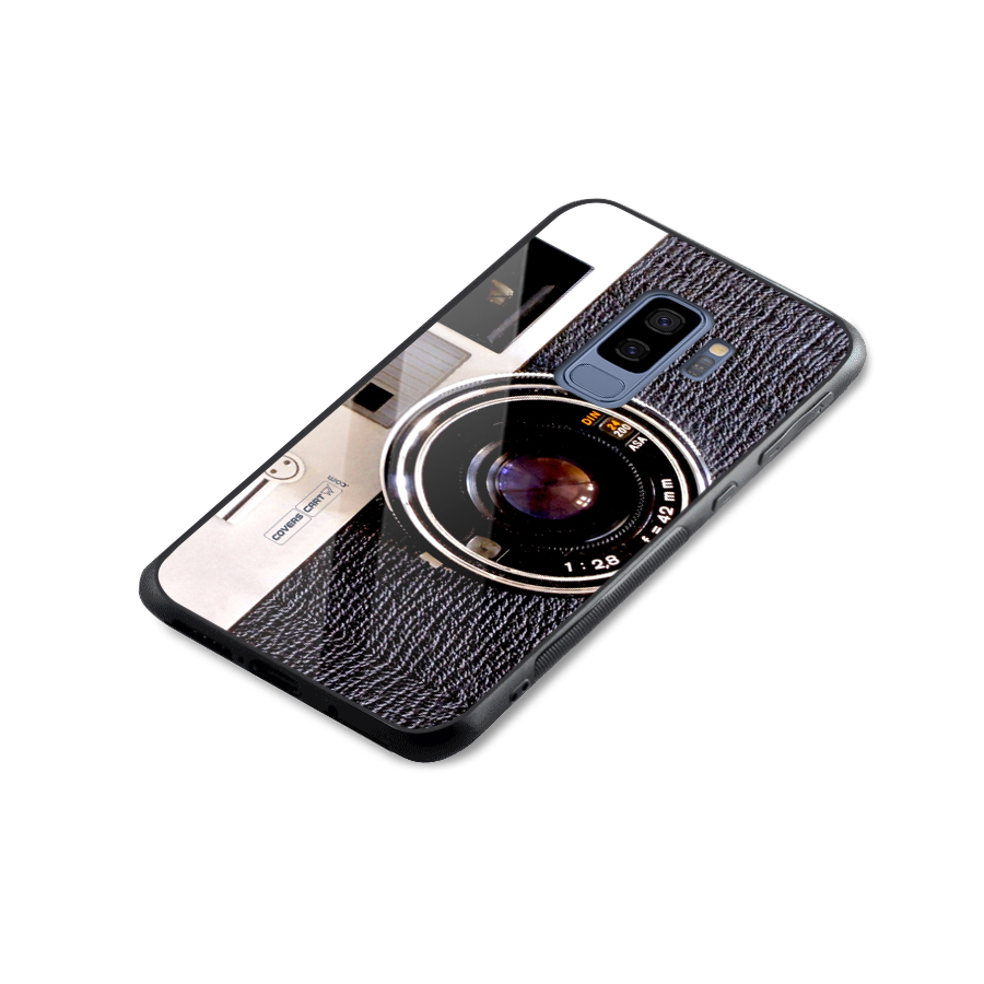 Old School Camera Glass Back Case for Galaxy S9 Plus