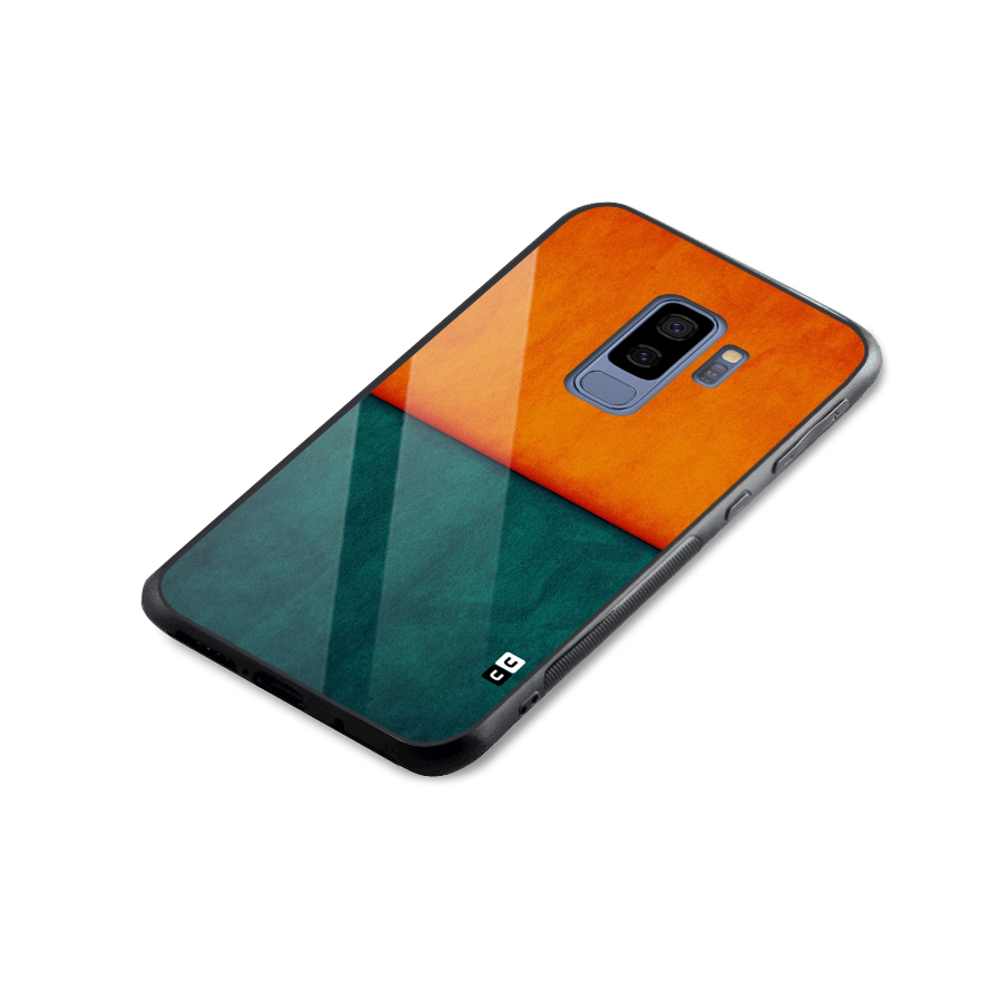 Orange Green Shade Glass Back Case for Galaxy S9 Plus