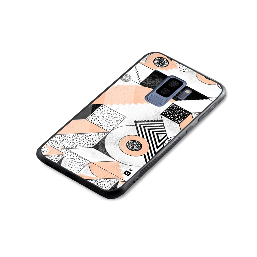 Orange Zig Zag Glass Back Case for Galaxy S9 Plus