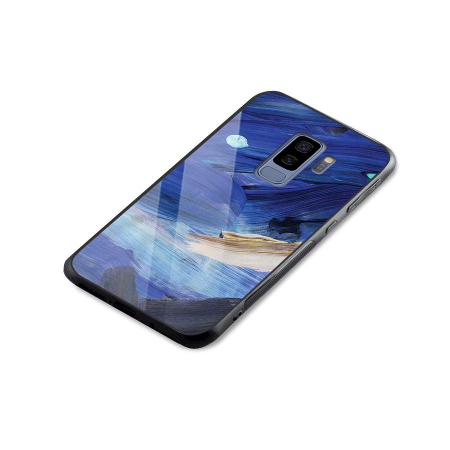 Paint Brush Strokes Glass Back Case for Galaxy S9 Plus