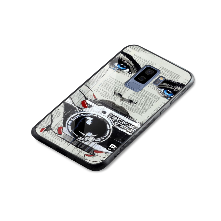 Paper Face Beauty Glass Back Case for Galaxy S9 Plus