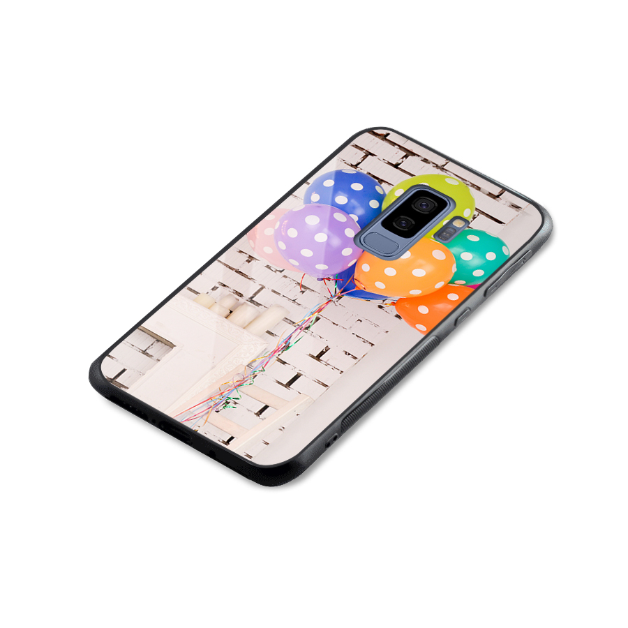 Party Balloons Glass Back Case for Galaxy S9 Plus