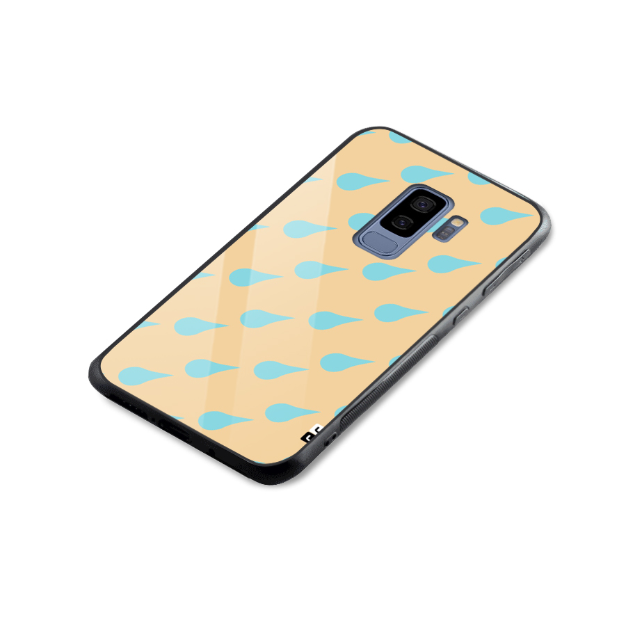 Pastel Orange Drops Glass Back Case for Galaxy S9 Plus