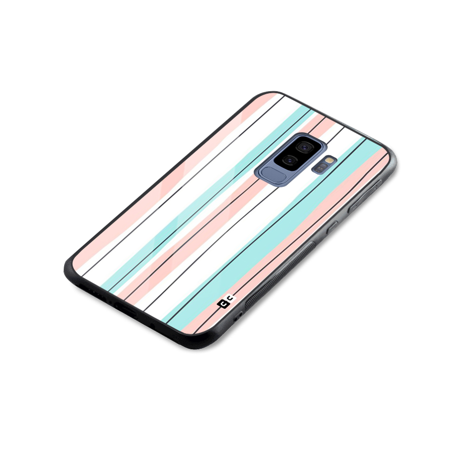Pastel Tri Stripes Glass Back Case for Galaxy S9 Plus