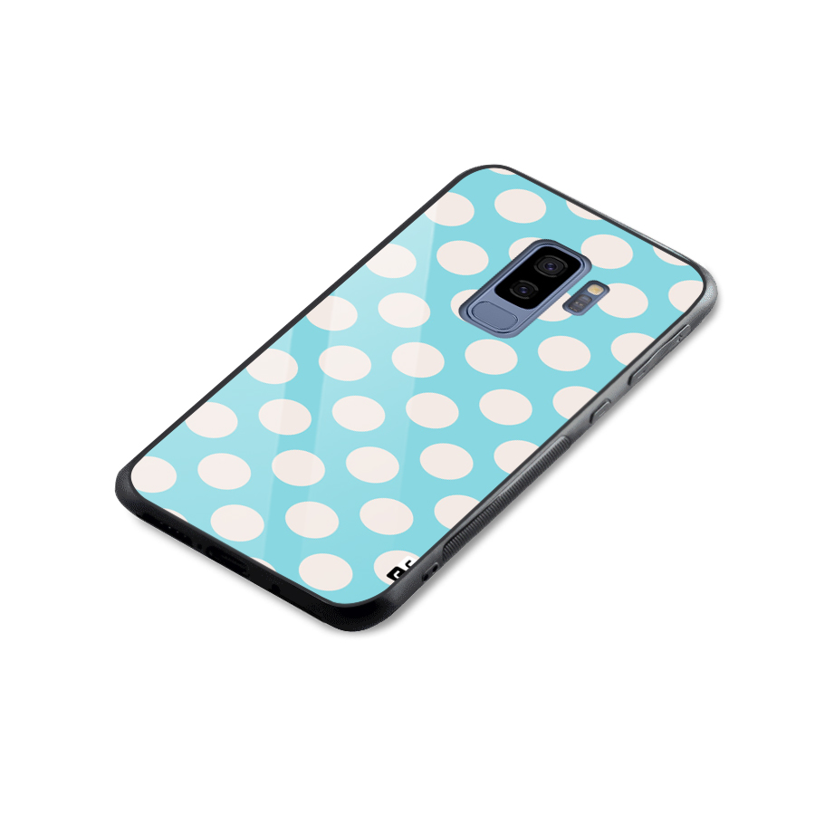 Pastel White Polka Dots Glass Back Case for Galaxy S9 Plus