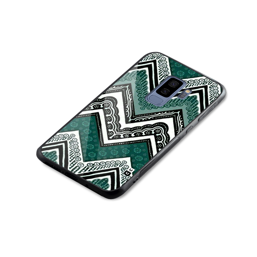 Patterned Chevron Glass Back Case for Galaxy S9 Plus