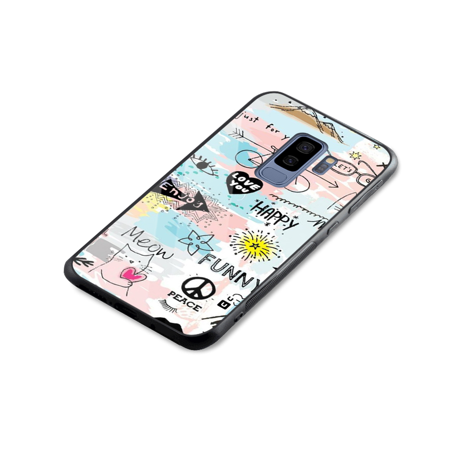Peace And Funny Glass Back Case for Galaxy S9 Plus