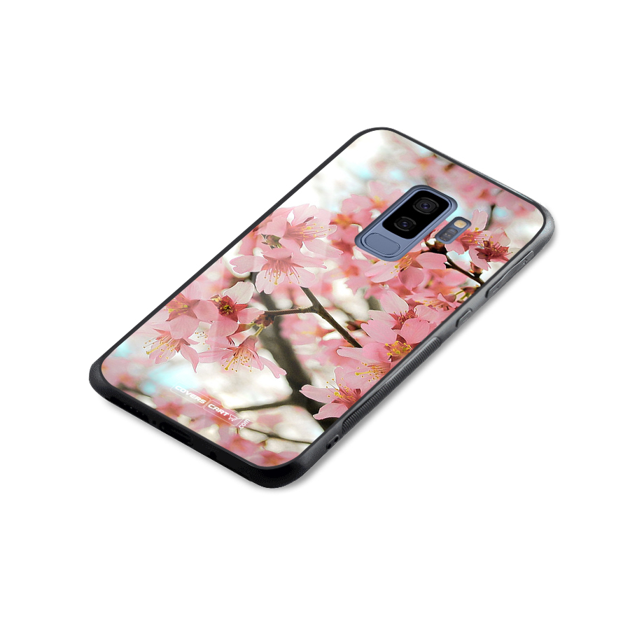 Peach Floral Glass Back Case for Galaxy S9 Plus