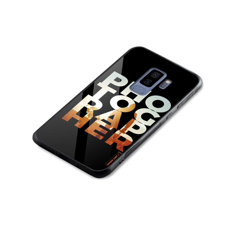 Photographer Typography Glass Back Case for Galaxy S9 Plus