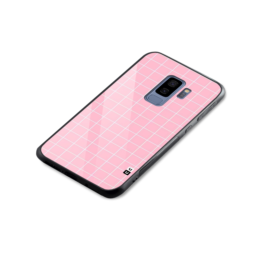 Pink Checks Glass Back Case for Galaxy S9 Plus