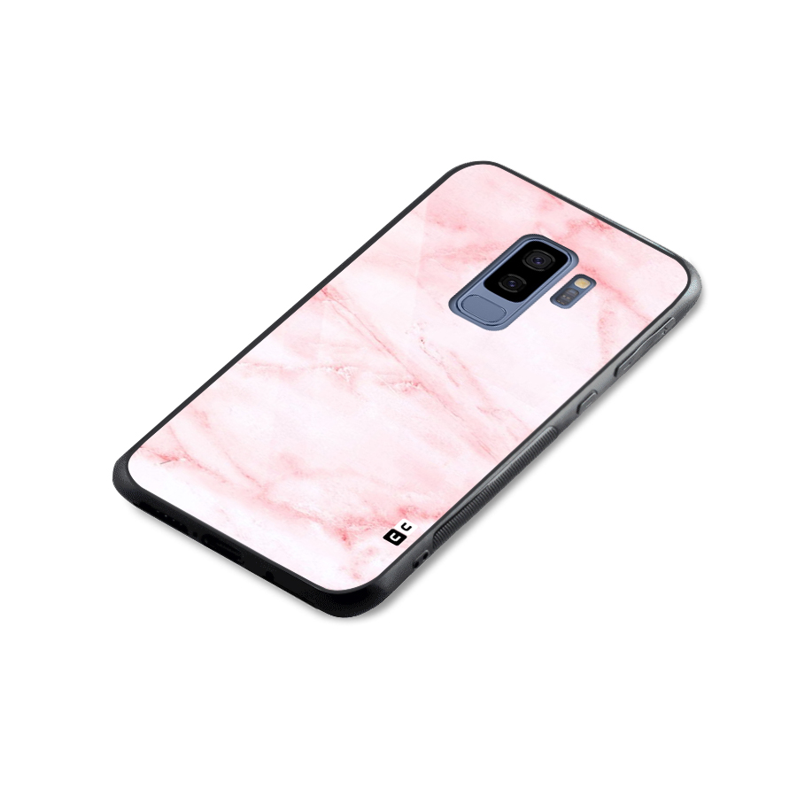 Pink Marble Print Glass Back Case for Galaxy S9 Plus