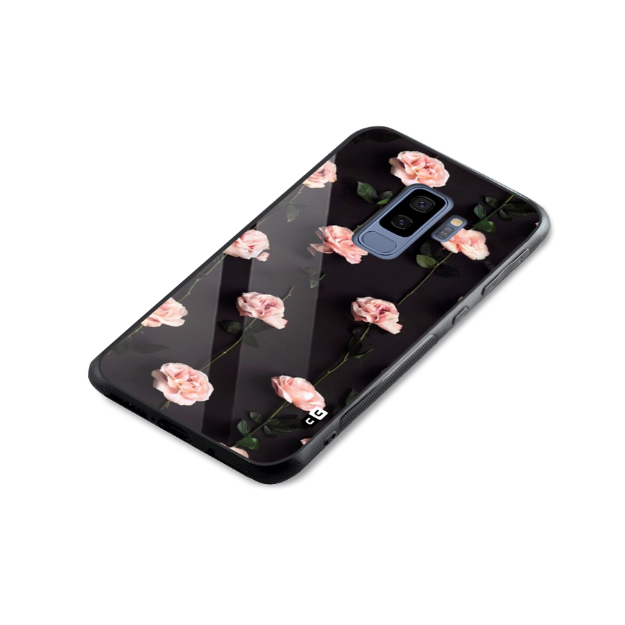 Pink Roses Glass Back Case for Galaxy S9 Plus