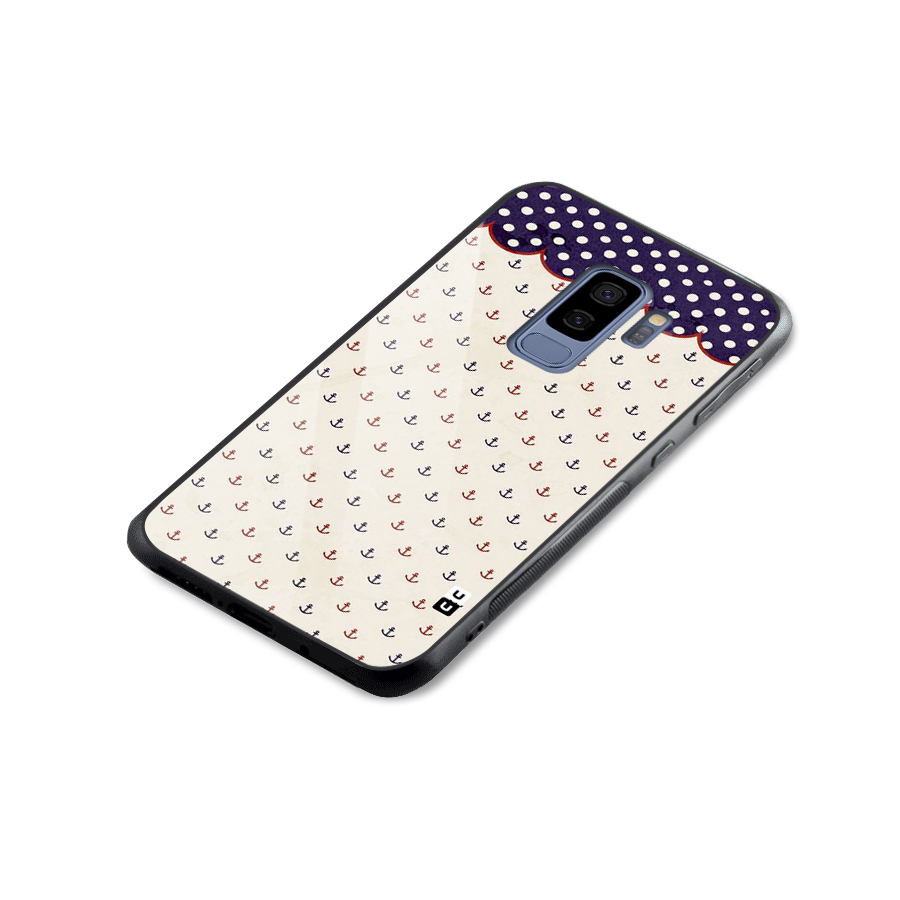 Polka Anchor Glass Back Case for Galaxy S9 Plus