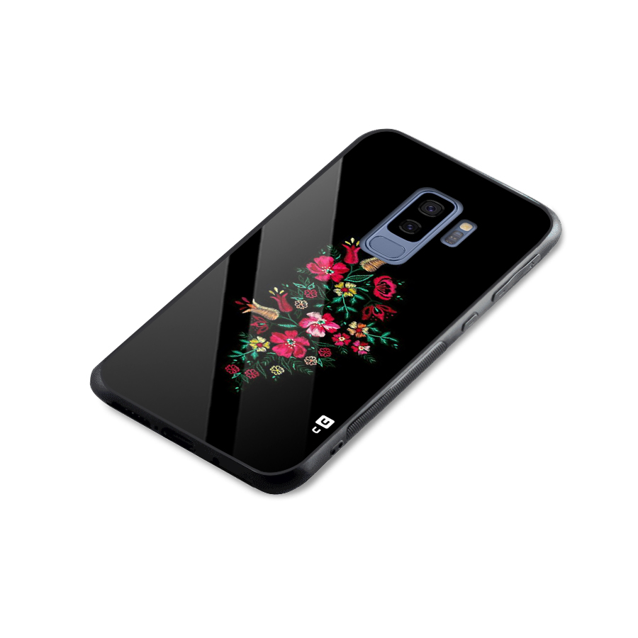 Pretty Allure Flower Glass Back Case for Galaxy S9 Plus