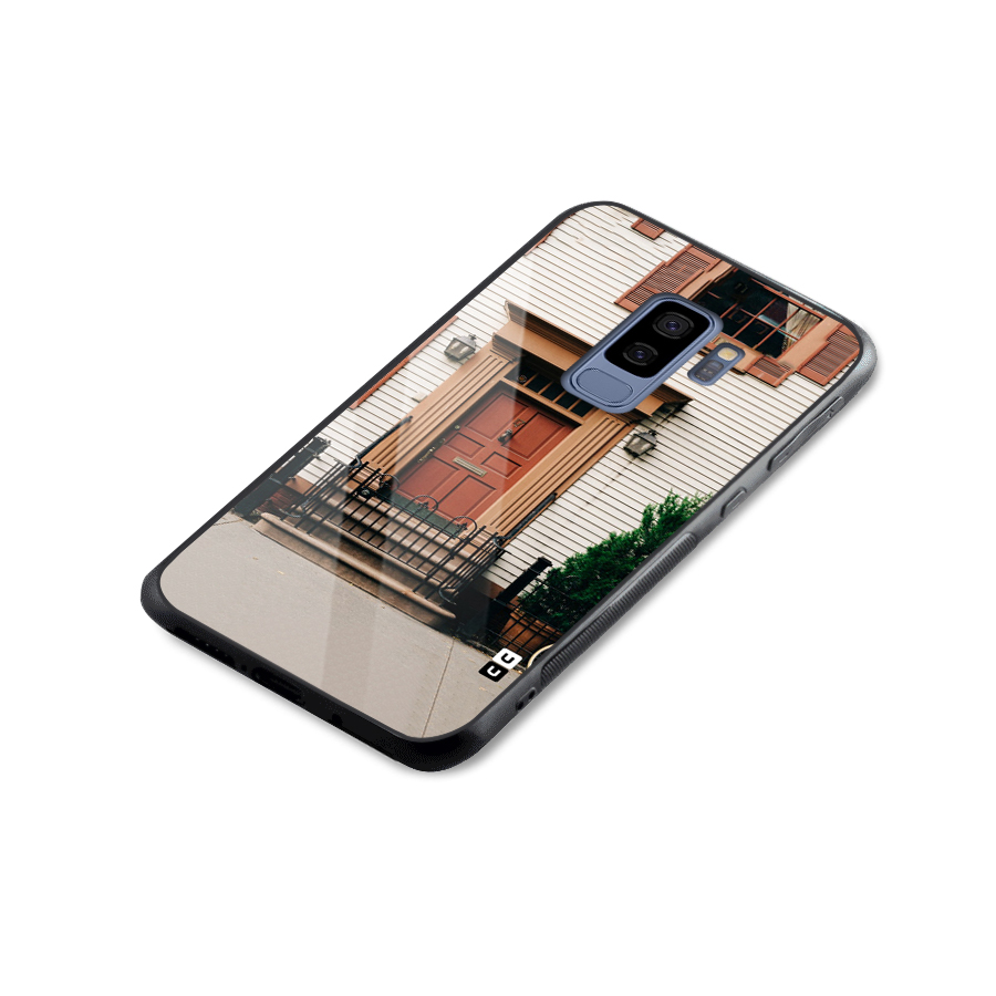 Pretty Orange Door Glass Back Case for Galaxy S9 Plus