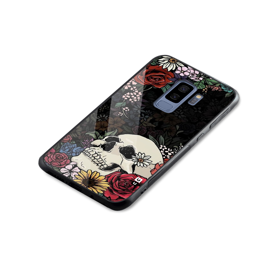 Pretty Skull Glass Back Case for Galaxy S9 Plus