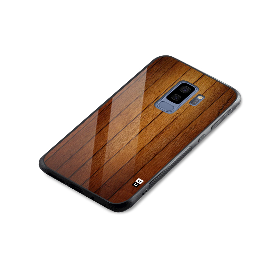Proper Brown Wood Glass Back Case for Galaxy S9 Plus