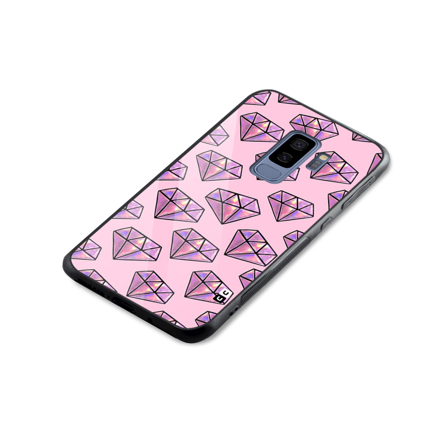 Purple Diamond Designs Glass Back Case for Galaxy S9 Plus