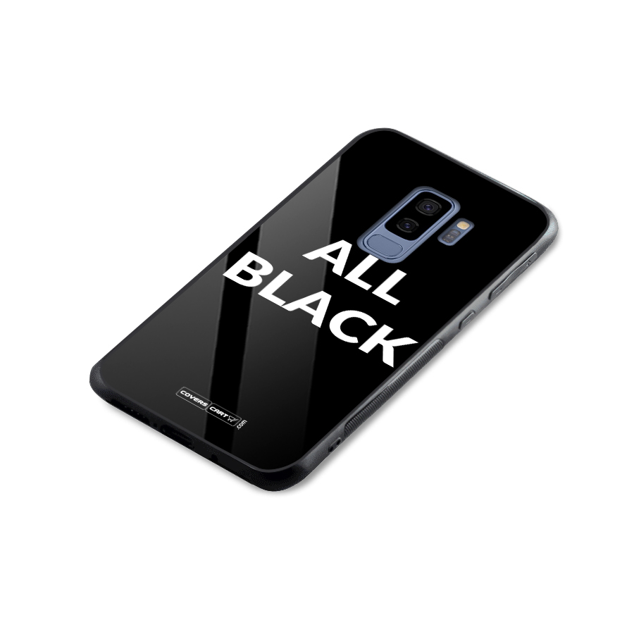 Raftaar All Black Glass Back Case for Galaxy S9 Plus